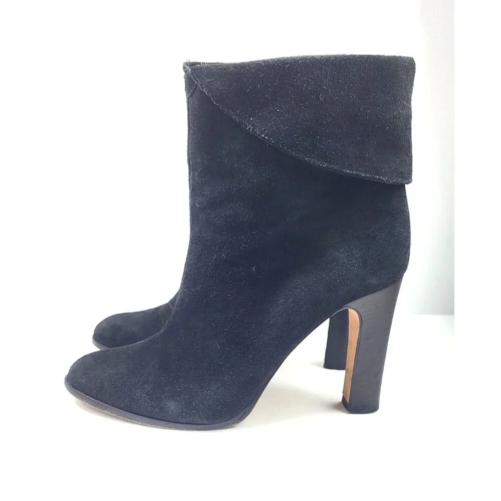 Michael Kors Black suede heeled boots - Size 7.5‎